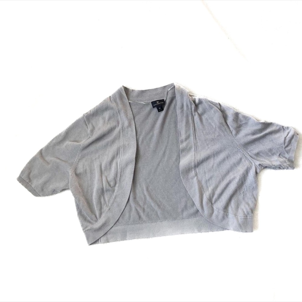 Cropped Worthington Short Sleeve Layering Shrug, grey, XL